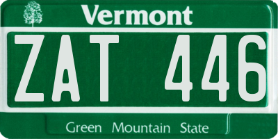 VT license plate ZAT446