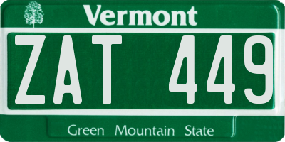 VT license plate ZAT449