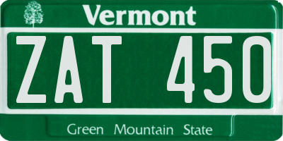 VT license plate ZAT450