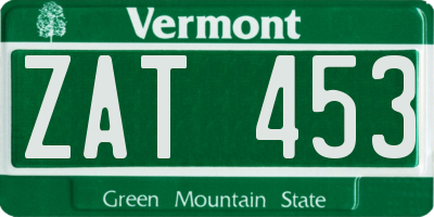 VT license plate ZAT453
