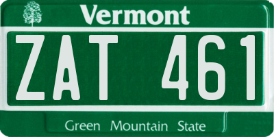 VT license plate ZAT461