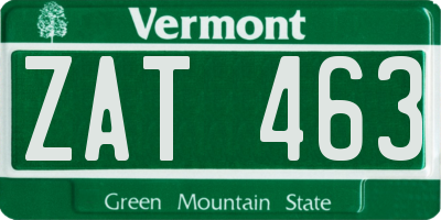 VT license plate ZAT463