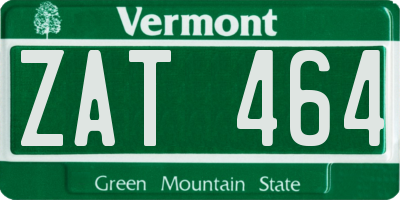 VT license plate ZAT464