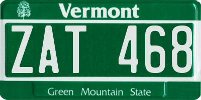 VT license plate ZAT468