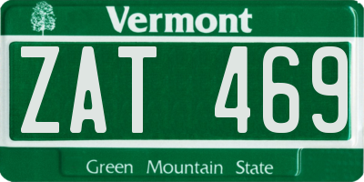 VT license plate ZAT469