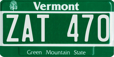 VT license plate ZAT470