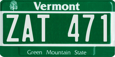 VT license plate ZAT471