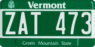 VT license plate ZAT473