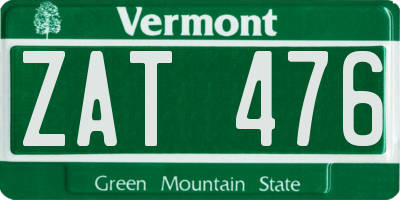 VT license plate ZAT476