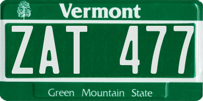 VT license plate ZAT477