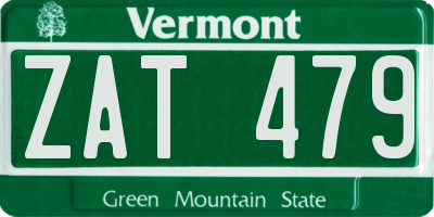 VT license plate ZAT479
