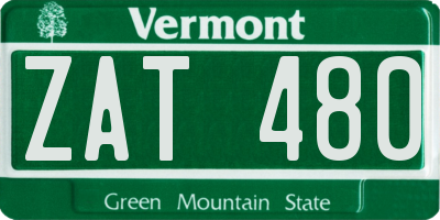 VT license plate ZAT480