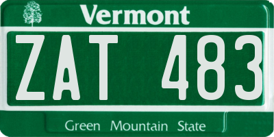VT license plate ZAT483