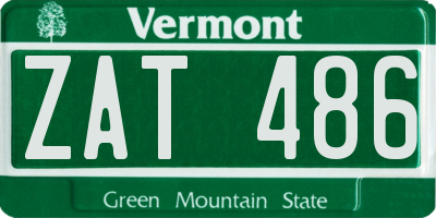 VT license plate ZAT486
