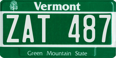 VT license plate ZAT487