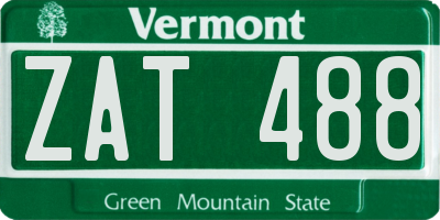 VT license plate ZAT488