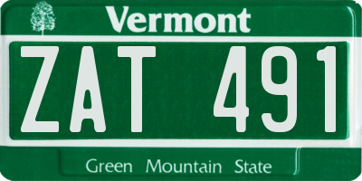 VT license plate ZAT491