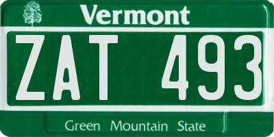 VT license plate ZAT493