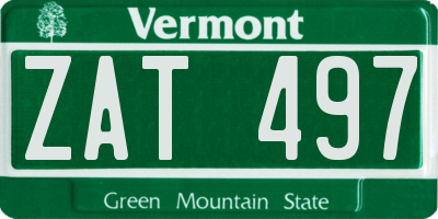 VT license plate ZAT497