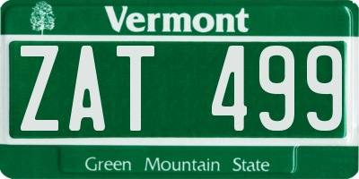 VT license plate ZAT499