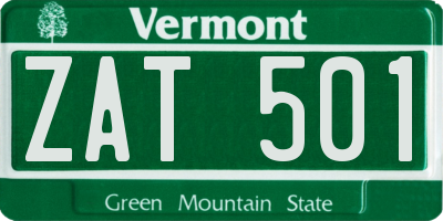 VT license plate ZAT501