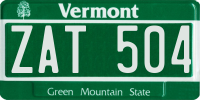 VT license plate ZAT504