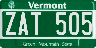 VT license plate ZAT505