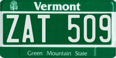 VT license plate ZAT509