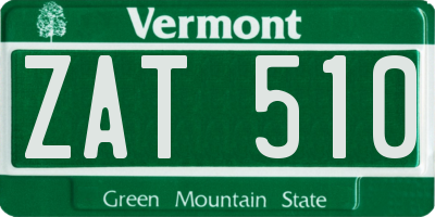 VT license plate ZAT510