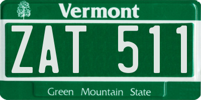 VT license plate ZAT511