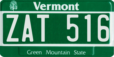 VT license plate ZAT516
