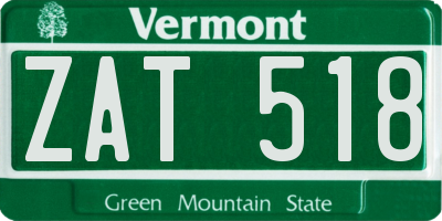 VT license plate ZAT518