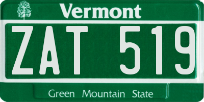 VT license plate ZAT519