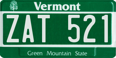 VT license plate ZAT521
