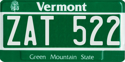 VT license plate ZAT522
