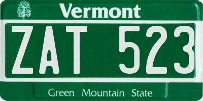 VT license plate ZAT523