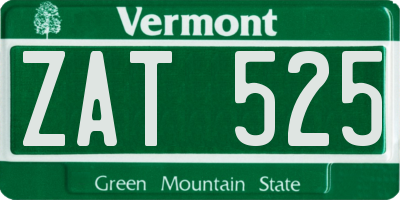 VT license plate ZAT525