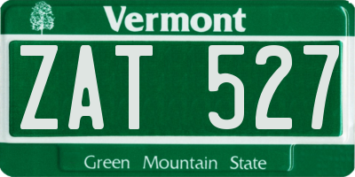 VT license plate ZAT527