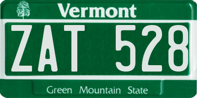 VT license plate ZAT528