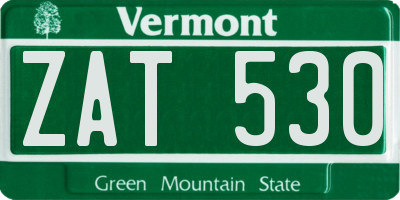 VT license plate ZAT530