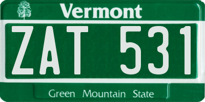 VT license plate ZAT531