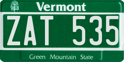 VT license plate ZAT535