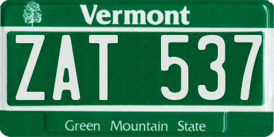 VT license plate ZAT537
