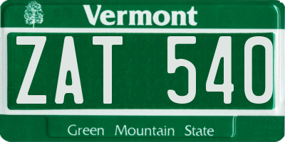 VT license plate ZAT540