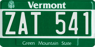 VT license plate ZAT541