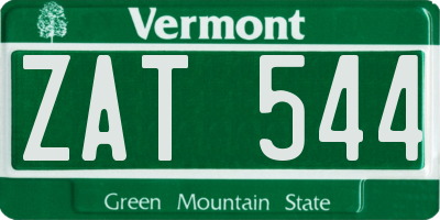 VT license plate ZAT544