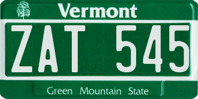 VT license plate ZAT545