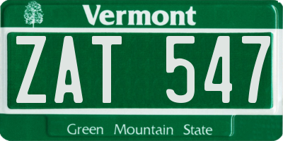 VT license plate ZAT547