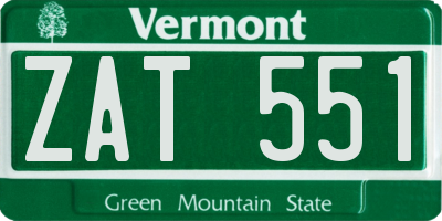 VT license plate ZAT551