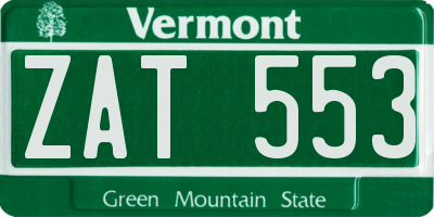 VT license plate ZAT553